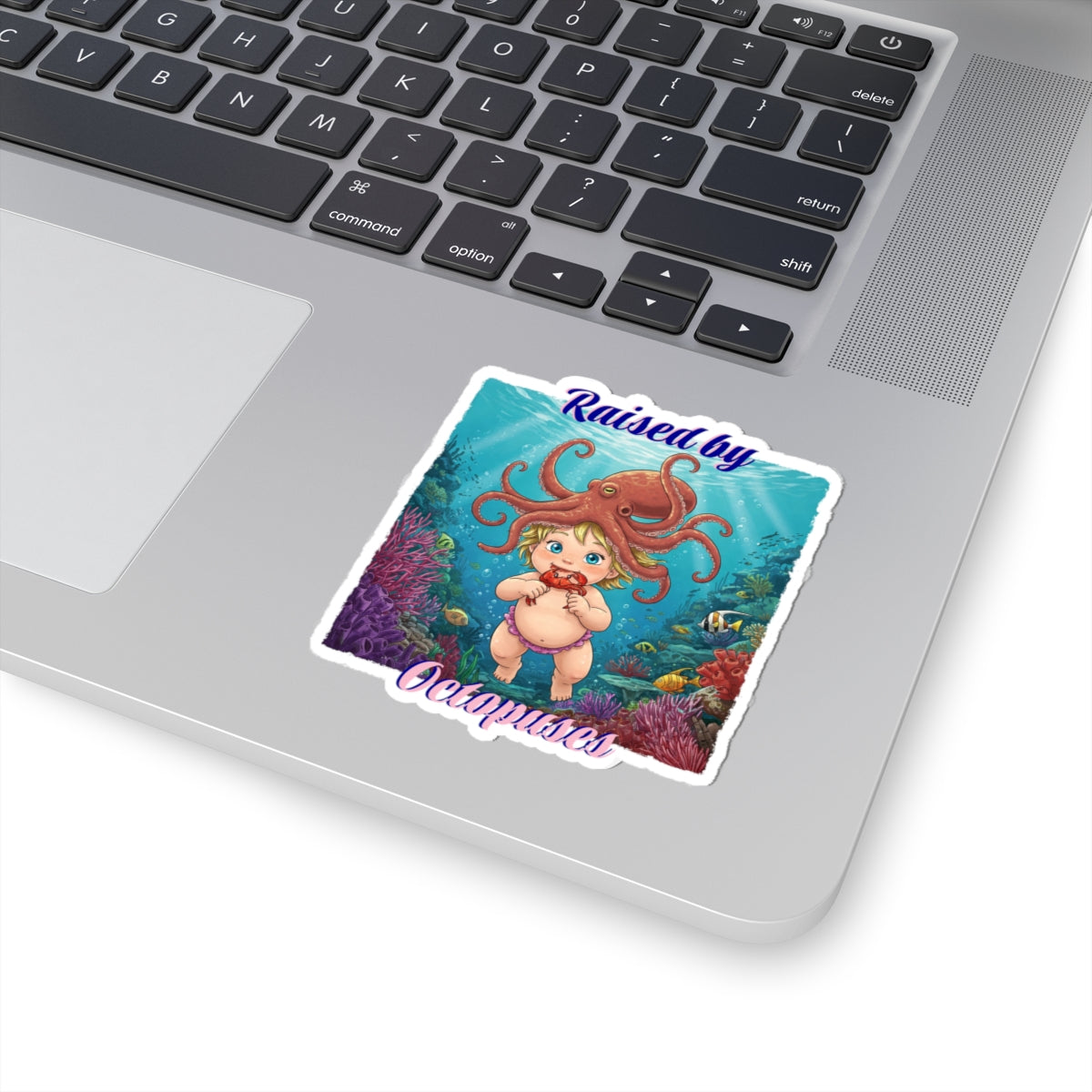 Adorable Ocean-Inspired Kiss-Cut Stickers, Cute Octopus Design for Kids, Laptop Decor, Birthday Gift, Fun Wall Art, Marine Life Stickers