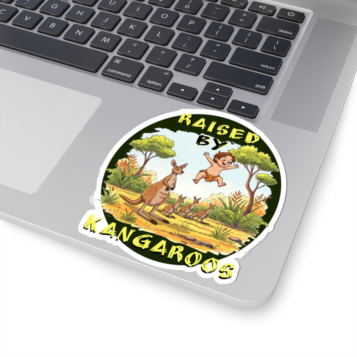 Raised by Kangaroos Stickers | Fun, Humorous Nature-Themed Kiss-Cut Stickers for Kids & Animal Lovers, Aussies - Schmartypants