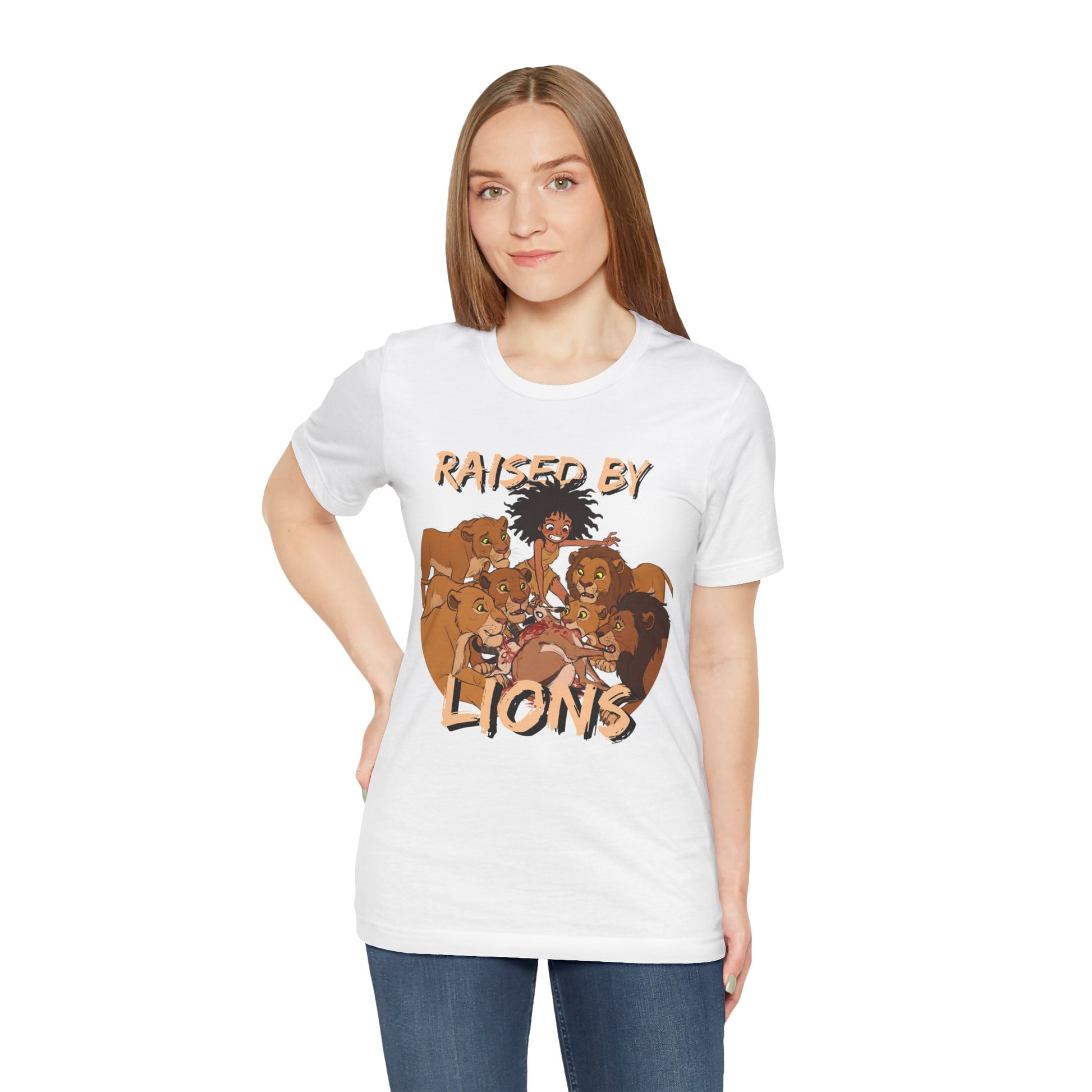 Raised by Lions Unisex Tee, Funny Animal Shirt, Lion Lover Gift, Safari T-Shirt, Jungle Adventure Apparel, Casual Wear - Schmartypants