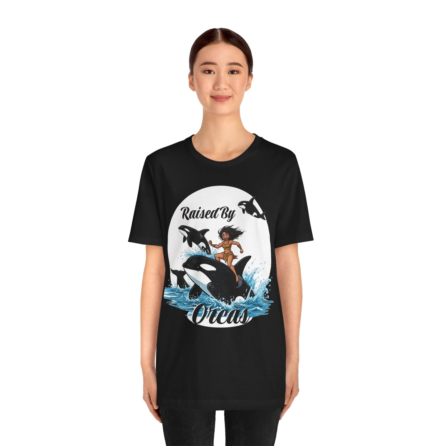 'Raised By Orcas' Unisex Tee | Ocean Lover Shirt, Animal Spirit Tee, Whale Enthusiast Gift, Nautical Apparel, Summer Essentials