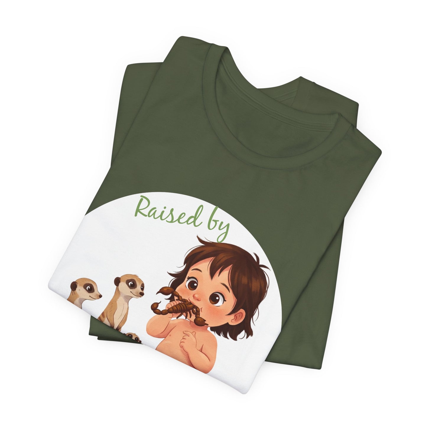 Funny Meerkat Tee - "Raised by Meerkats" Unisex Jersey Short Sleeve Shirt - for Meerkat and Wildlife Lovers - Schmartypants