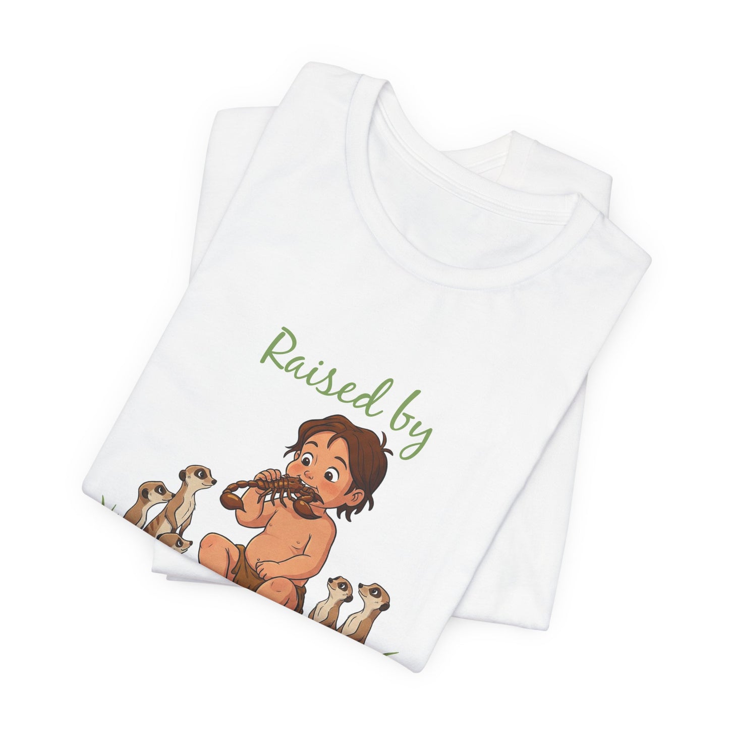 Funny 'Raised by Meerkats' Unisex Tee for Meerkat and Wildlife Lovers - Schmartypants