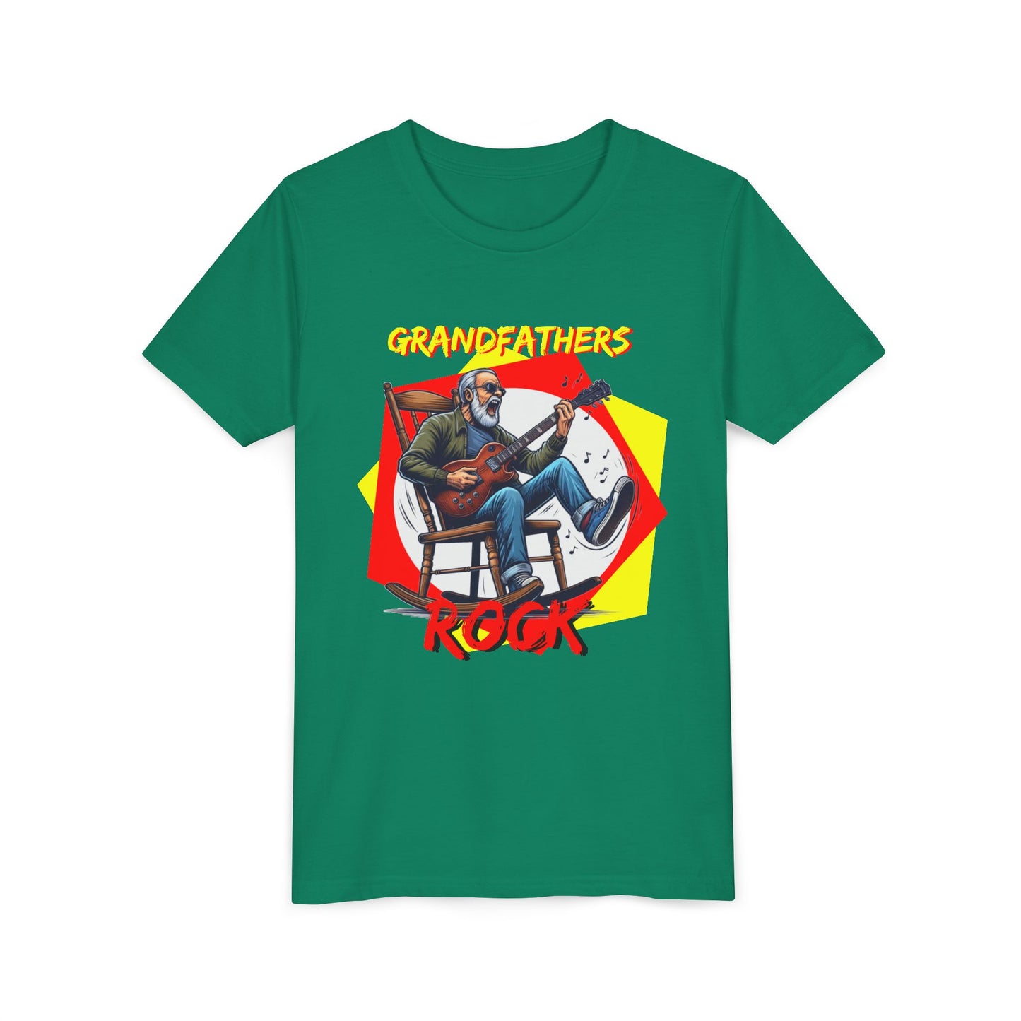 'Grandfathers Rock' Youth Short Sleeve Tee - Cool Guitar Design to Express the Love for Grandpa - Schmartypants
