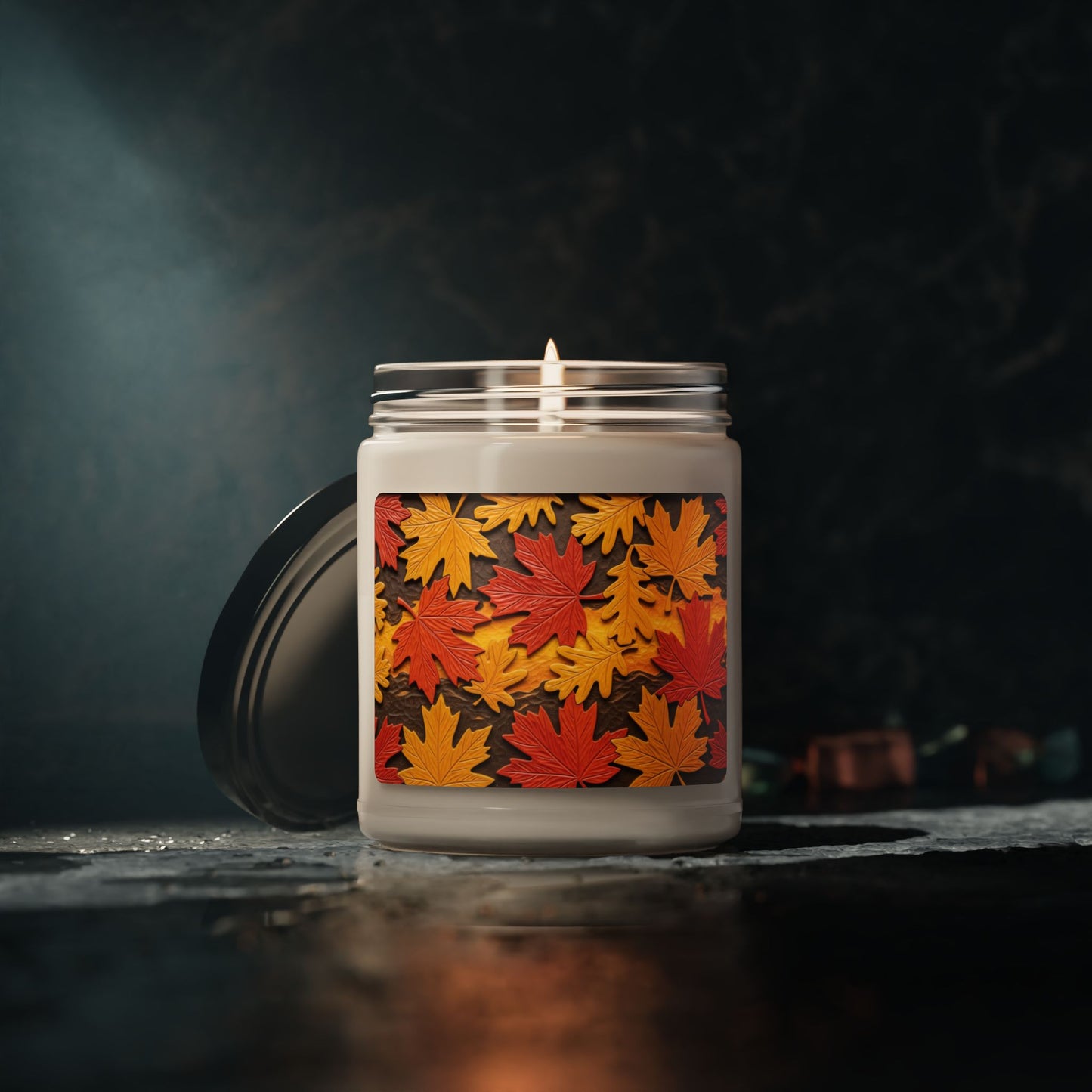 Autumn Leaves Scented Soy Candle, Cozy Home Decor, Fall Gift, Relaxation Candle, Seasonal Scents, Aromatherapy