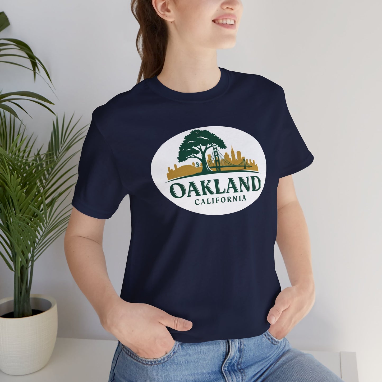 Oakland Cityscape Unisex Jersey Tee, Casual Wear, Gifts for Him/Her, Summer Fashion, Oakland California T-Shirt, Oakland Souvenir