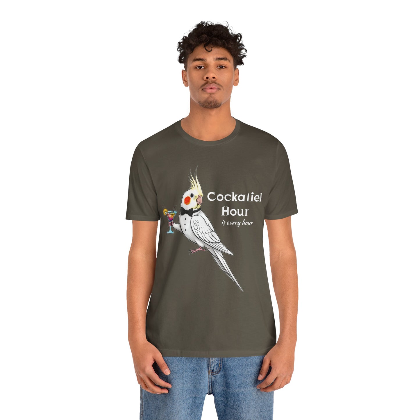 Cockatiel Hour Unisex Tee - Fun Bird Lover T-Shirt, Casual Wear, Gift for Bird Enthusiasts, Animal Lover Gift, Unique Graphic Tee