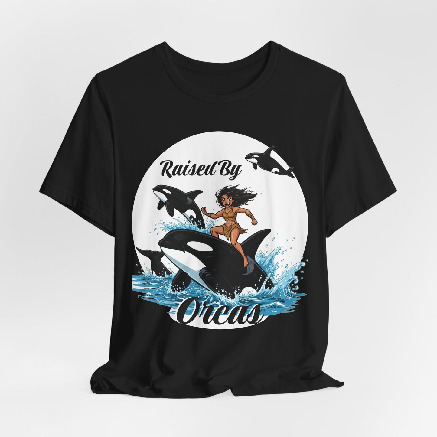 'Raised By Orcas' Unisex Tee | Ocean Lover Shirt, Animal Spirit Tee, Whale Enthusiast Gift, Nautical Apparel, Summer Essentials