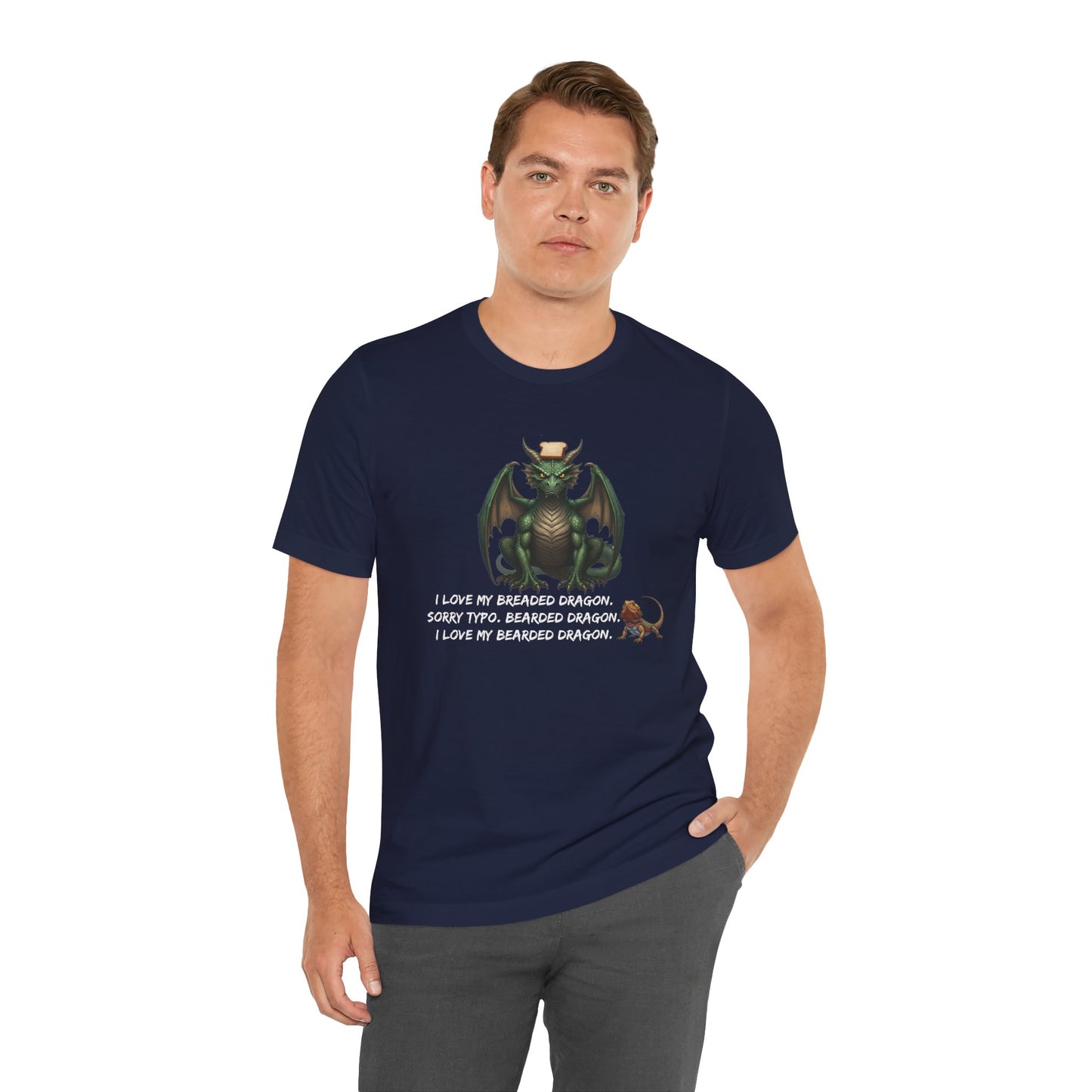 Funny Bearded Dragon Typo Unisex Tee, I Love Breaded Dragons Sorry Typo, Bearded Dragon Shirt, Pet Owner Gift, Reptile Lover Shirt, Dragon