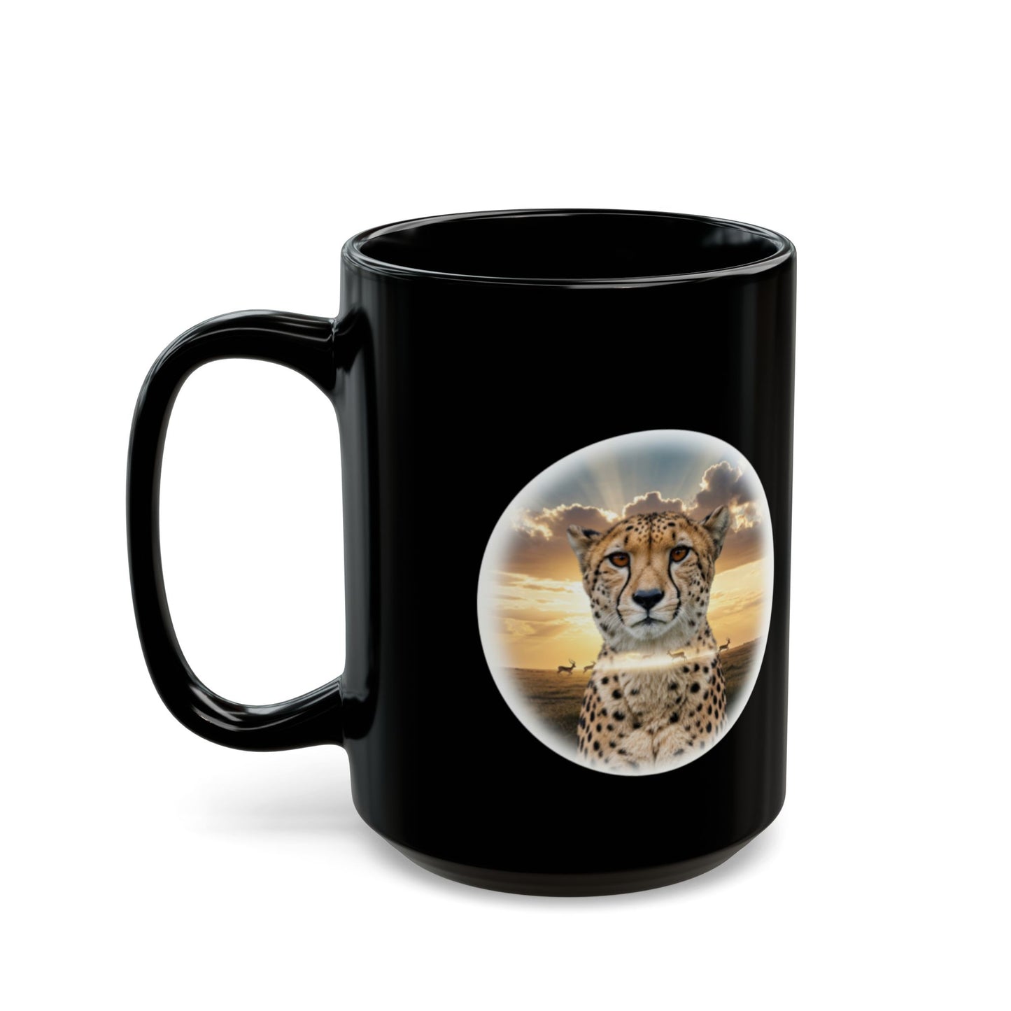 Cheetah Spirit Animal Mug - 11oz & 15oz Black Coffee Cup - Cheetah and Nature Lovers Gift - Schmartypants