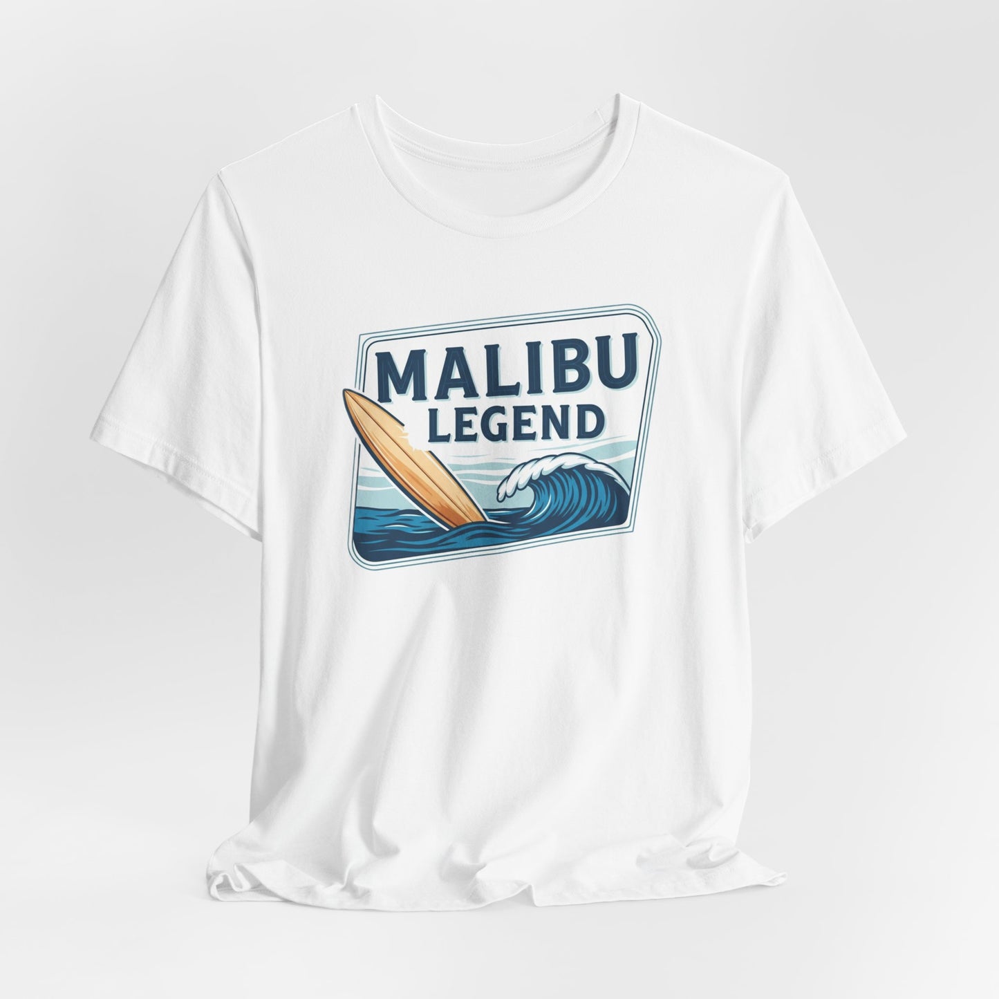 Malibu Legend Surf Tee | Unisex Jersey Short Sleeve Shirt, Beachwear, Summer Vibes, Surfing Gift, California Style, Malibu Souvenir Tee