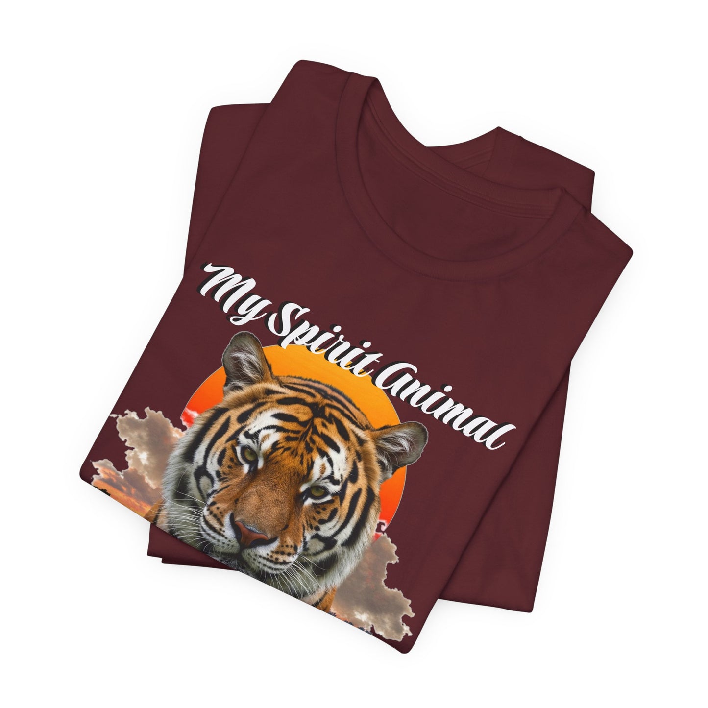 My Spirit Animal is a Tiger Tee - Unisex Jersey Short Sleeve T-Shirt, Inspirational Fierce Nature Apparel for Tiger Lovers, Casual Wear, Zoo