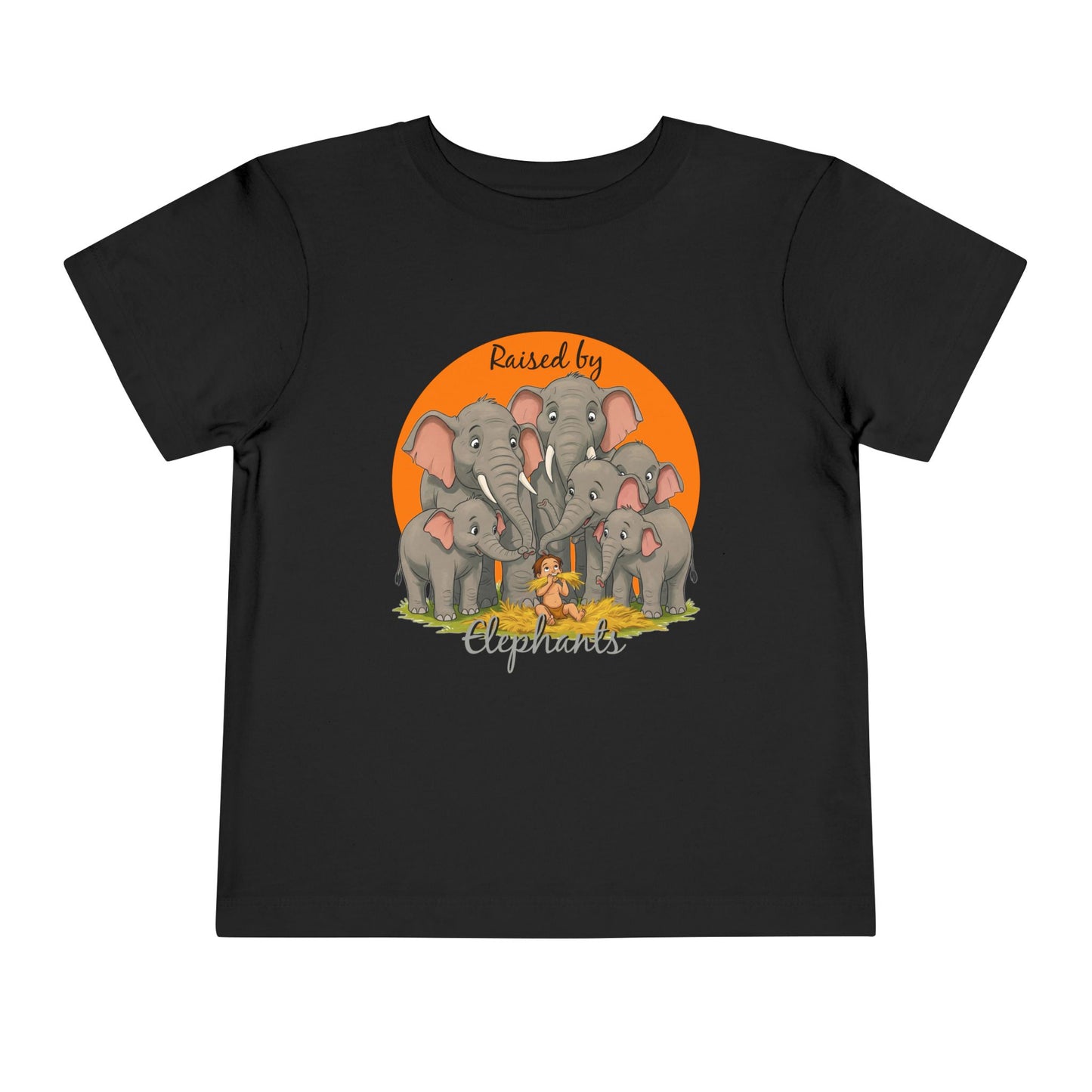 Toddler Elephant Tee - Cute Funny Kids Shirt, Gift for Animal Lovers, Raised by Elephants, Playtime Outfit, Birthday Gift, Toddler Apparel - Schmartypants