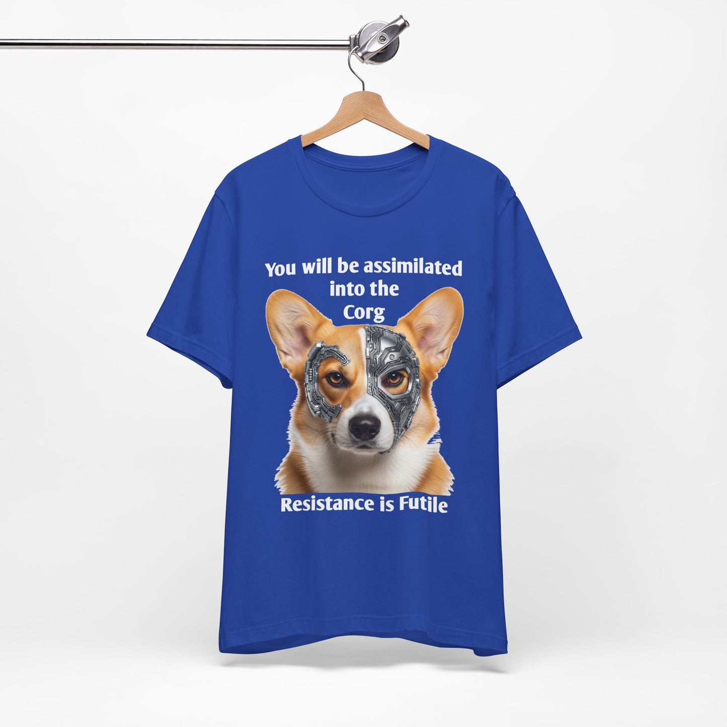 Star Trek Corgi Unisex Tee, Borg Implants, Resistance is Futile, Funny Gift for Corgi Lovers, Trekkies, Trekkie Conventions, Dog Park