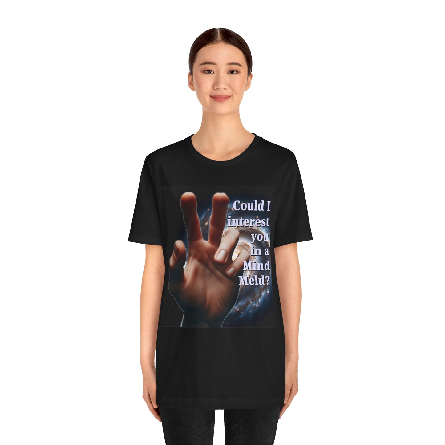 'Could I Interest You in a Mind Meld?' Graphic Tee - Hilarious Unisex Short Sleeve Shirt for Sci-Fi Lovers, Star Trek Fans, & Casual Wear - Schmartypants