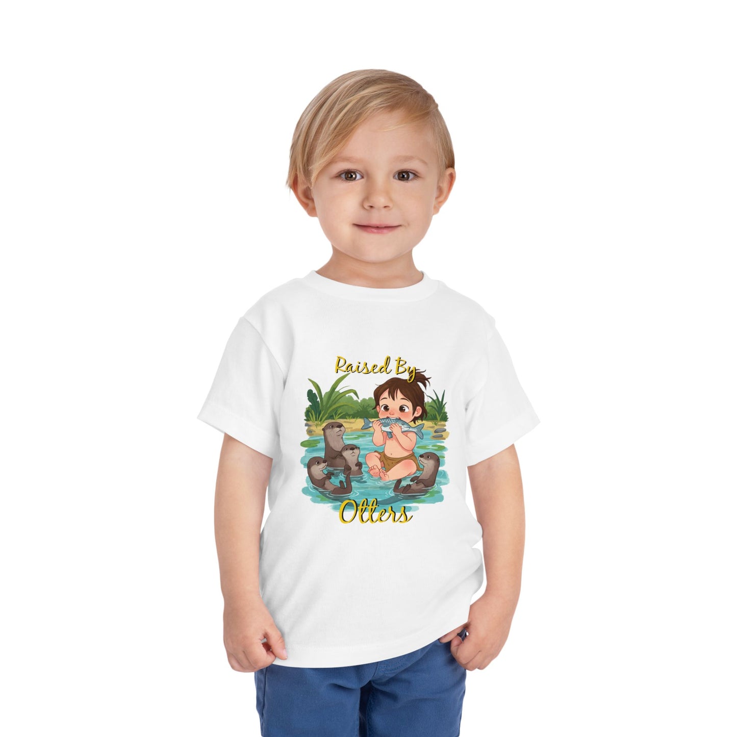 Toddler Short Sleeve Tee | 'Raised By Otters', Cute Kids T-Shirt, Summer Apparel, Gift for Animal Lovers, Playful Toddler Outfit