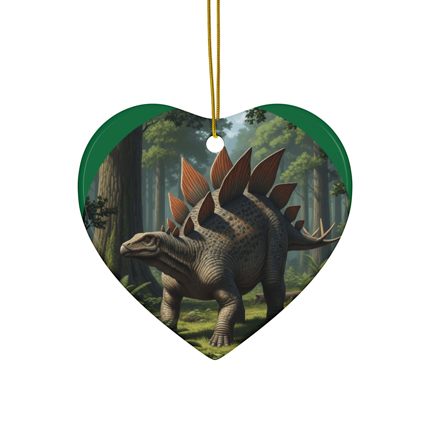Stegasaurus Jurassic Era Dinosaur Ceramic Christmas Tree Ornaments, Keepsakes, Collectibles, Party Favors