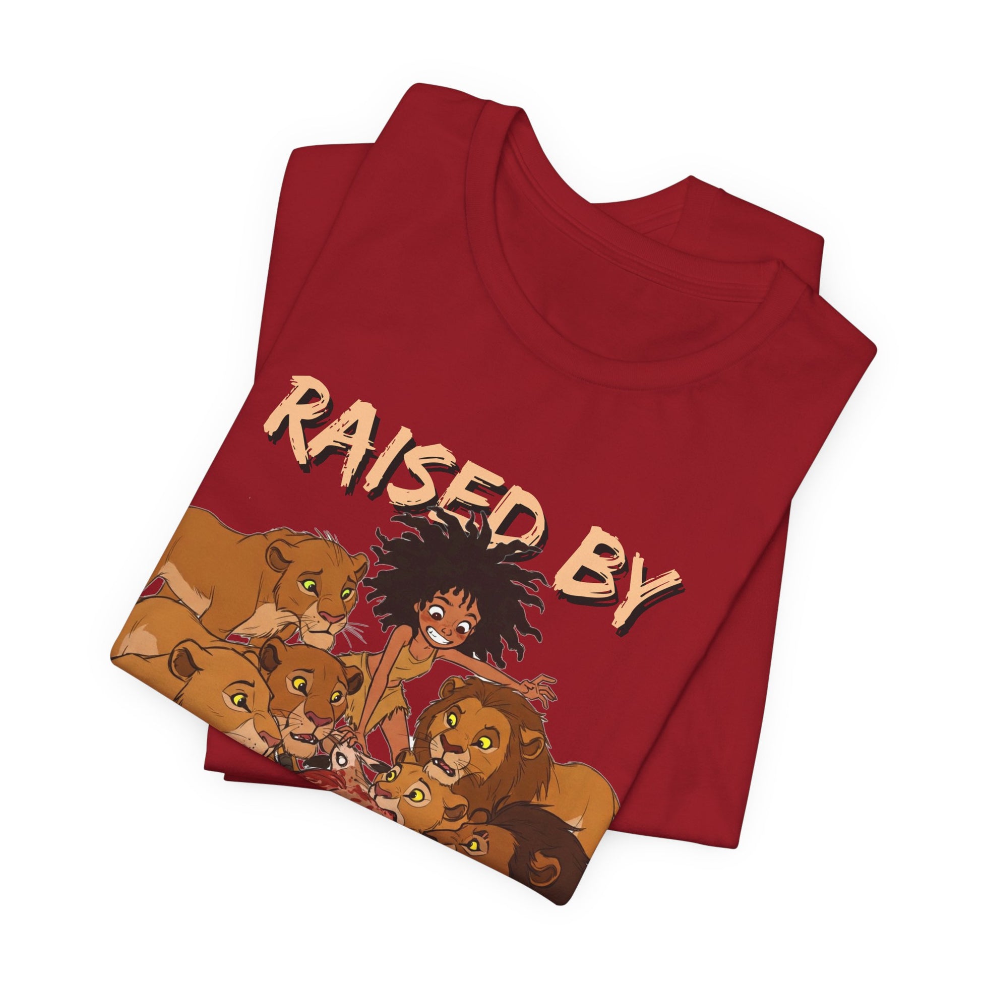 Raised by Lions Unisex Tee, Funny Animal Shirt, Lion Lover Gift, Safari T-Shirt, Jungle Adventure Apparel, Casual Wear - Schmartypants