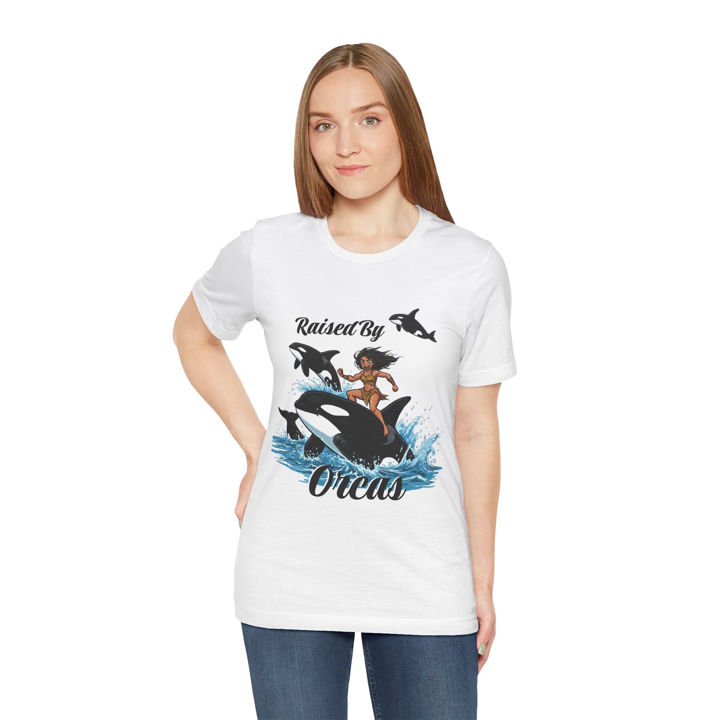 'Raised By Orcas' Unisex Tee | Ocean Lover Shirt, Animal Spirit Tee, Whale Enthusiast Gift, Nautical Apparel, Summer Essentials