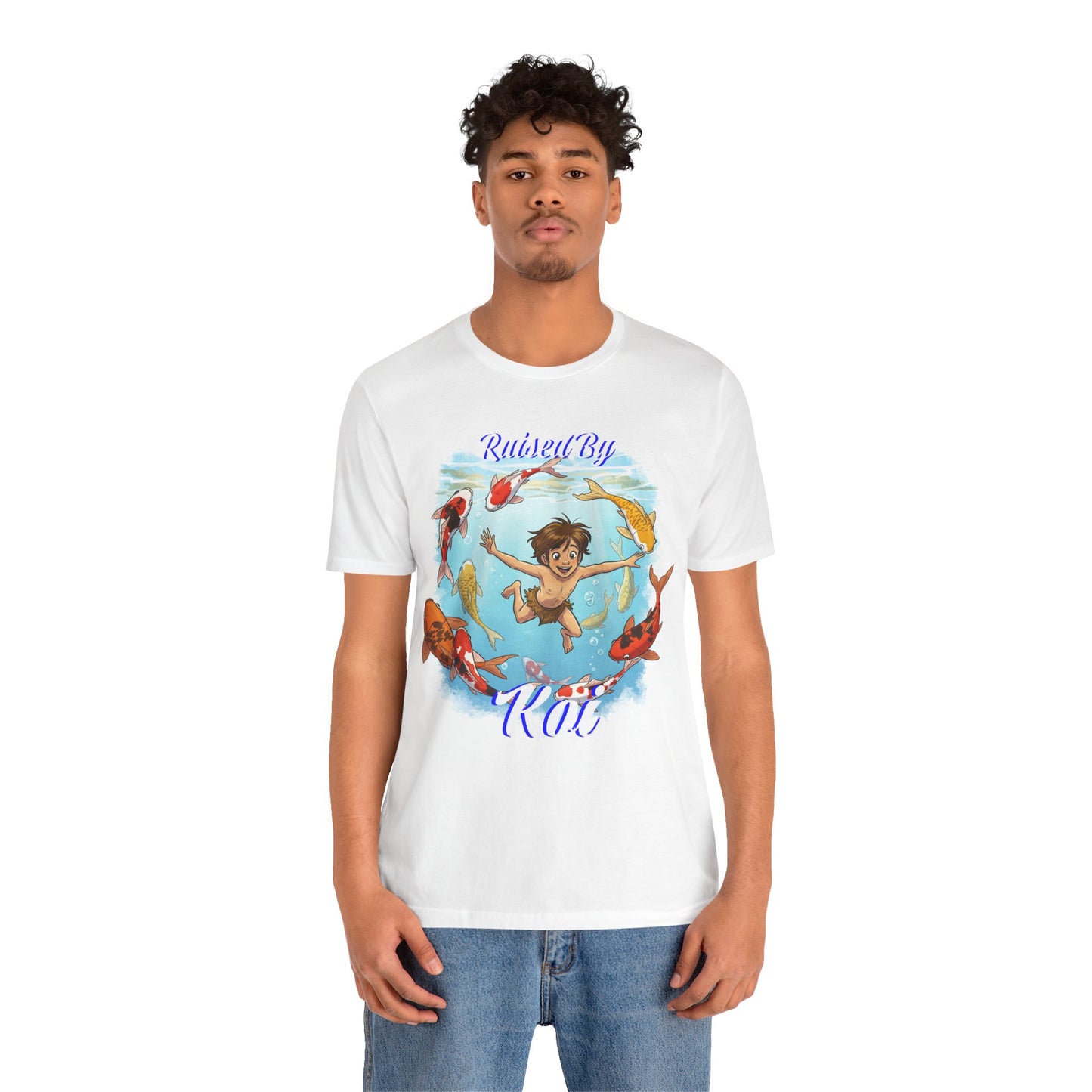 'Raised By Koi; Unisex Jersey Tee - Funny Graphic Tee for Aquatic Lovers, Cute Gift for Birthdays, Casual Wear, Summer Fashion, Relaxed Style - Schmartypants