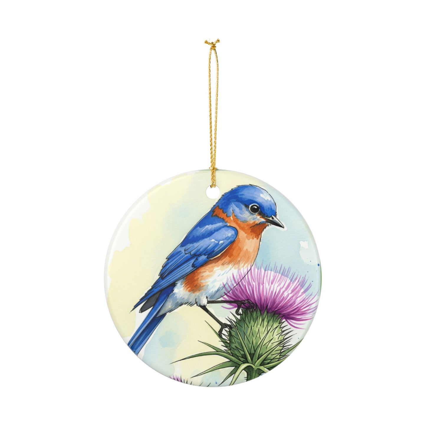 Ceramic Bird Ornament, Nature Decor, Gifts for Bird Lovers, Bluebird Christmas Ornament, Home & Garden Decoration, Seasonal Decor