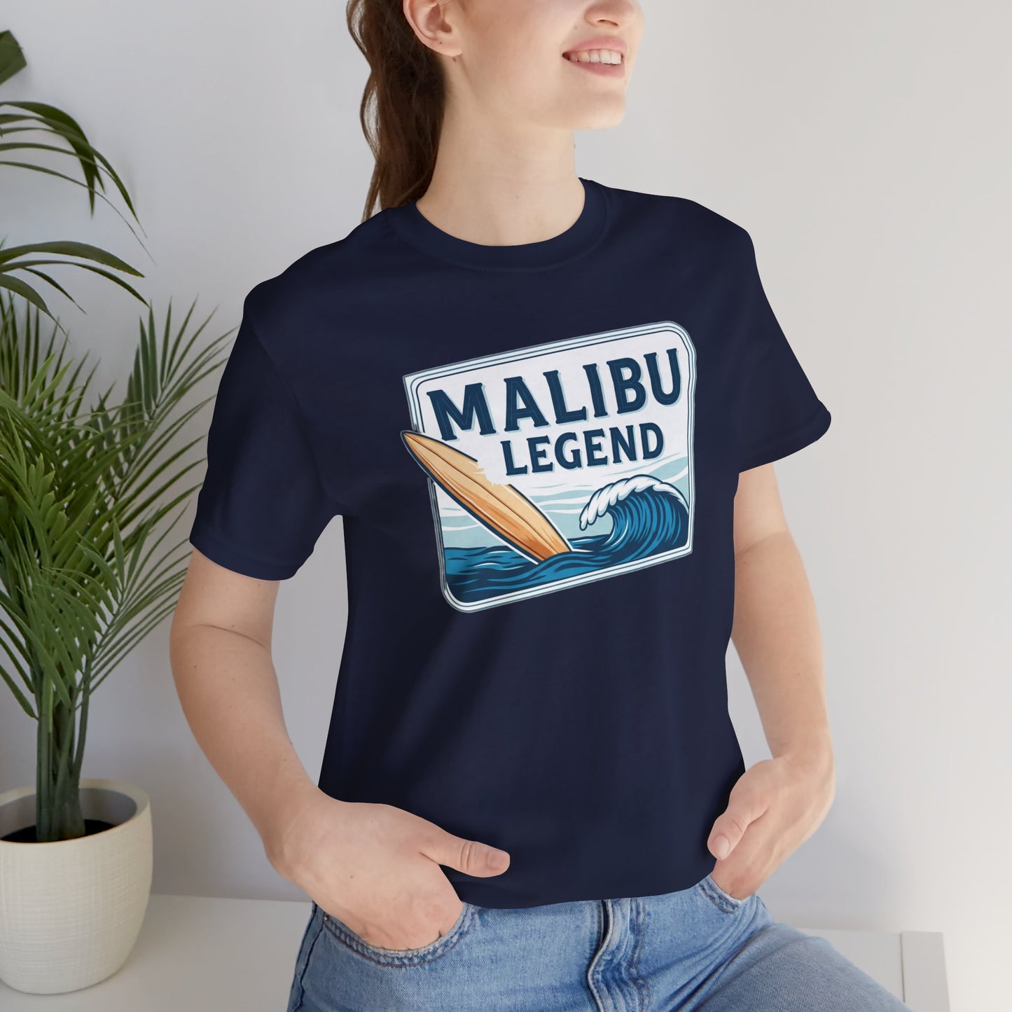 Malibu Legend Surf Tee | Unisex Jersey Short Sleeve Shirt, Beachwear, Summer Vibes, Surfing Gift, California Style, Malibu Souvenir Tee
