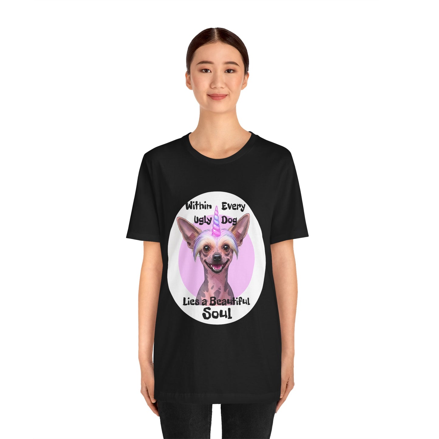 Funny Dog Lover Tee - "Within Every Ugly Dog Lies A Beautiful Soul" Shirt - Chinese Crested Lovers - Schmartypants