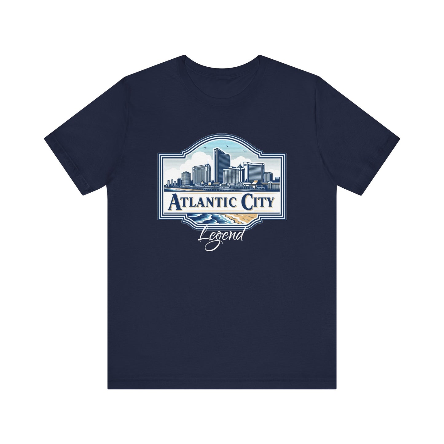 Atlantic City Legend Tee - Unisex Jersey Shirt, Cool Graphic Tee, Casual Wear, Vacation Souvenir, Travel Gift, Beach Outfit