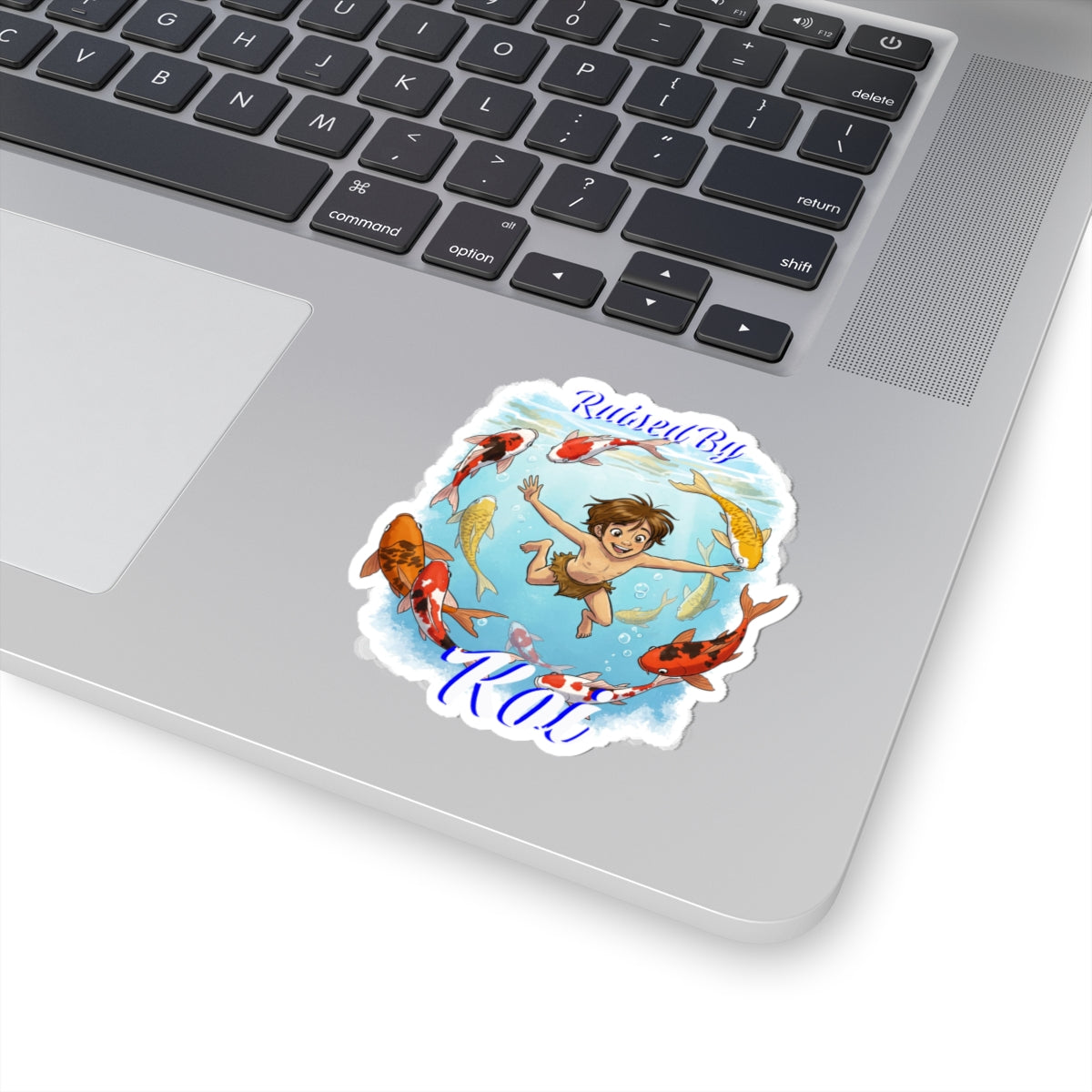 Underwater Adventure Kiss-Cut Stickers - "Raised By Koi" for Koi Hobbyists - Schmartypants