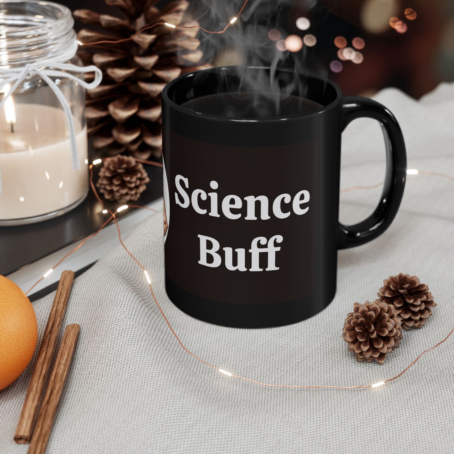 Black 'Science Buff' Mug - Funny Gift for Science Lovers, Physics Students, Einstein, Coffee Lover Mug, Geeky Coffee Mug, Unique Science Mug, Ideal for Birthdays - Schmartypants