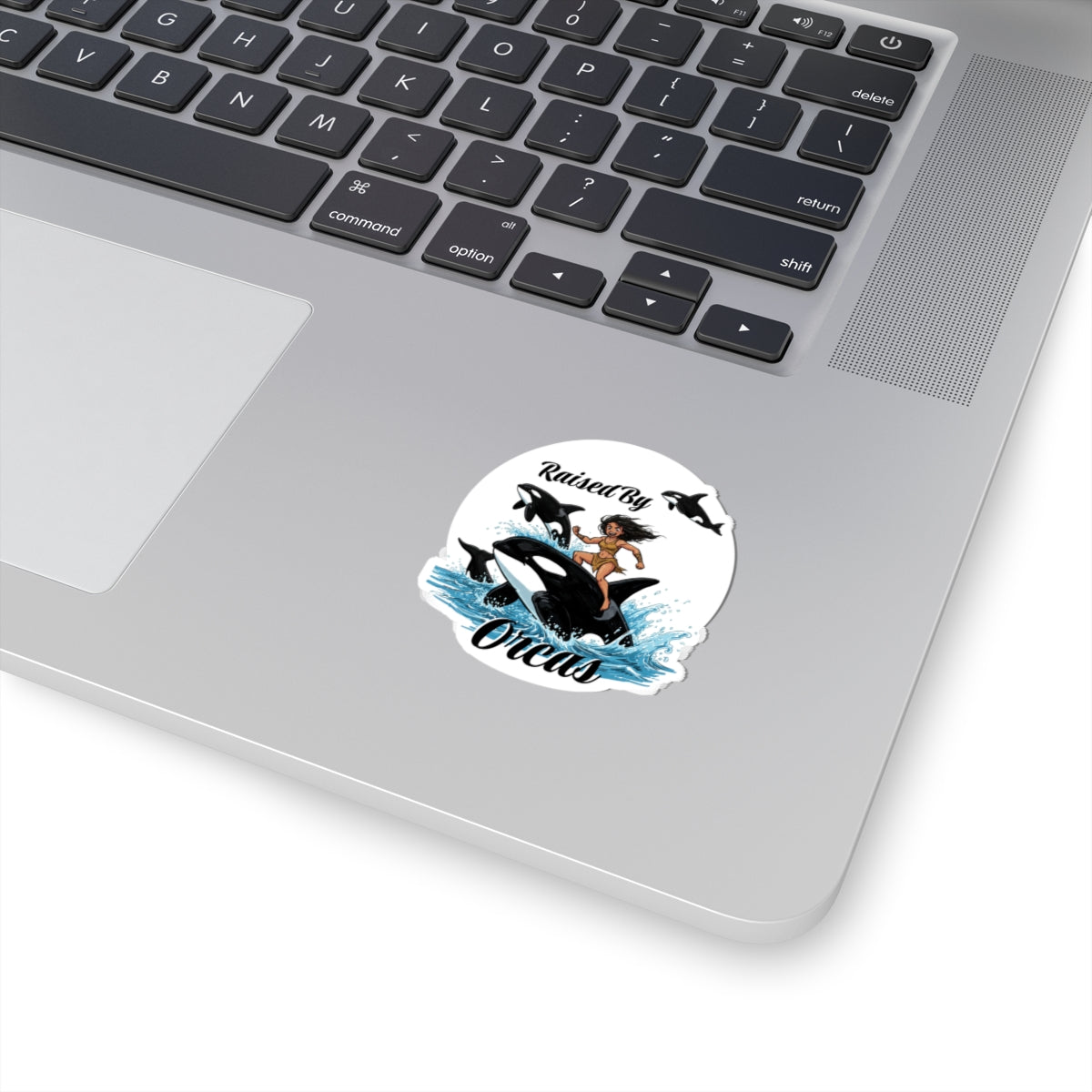Funny 'Raised by Orcas' Stickers, Fun Nautical Decor, Coastal Vibes, Marine Life Gift, Raised By Orcas
