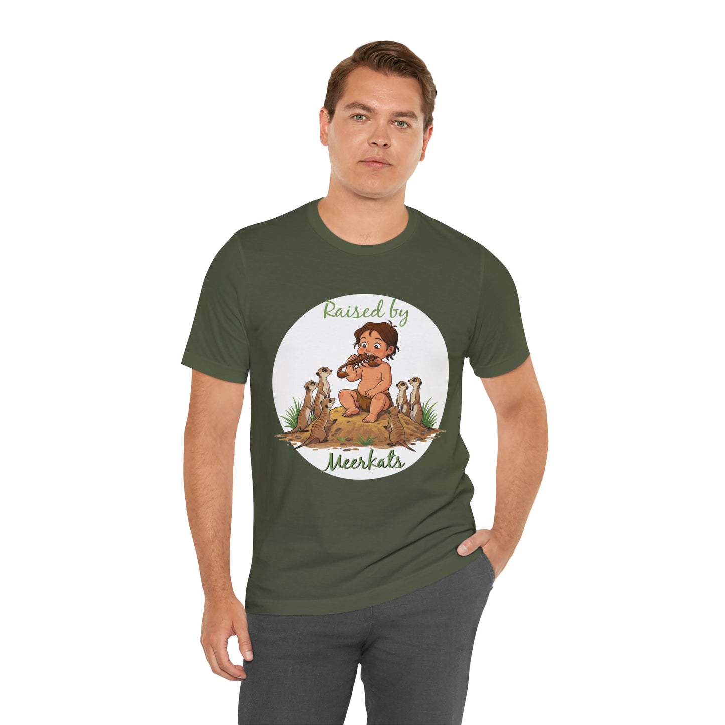 Funny 'Raised by Meerkats' Unisex Tee for Meerkat and Wildlife Lovers - Schmartypants