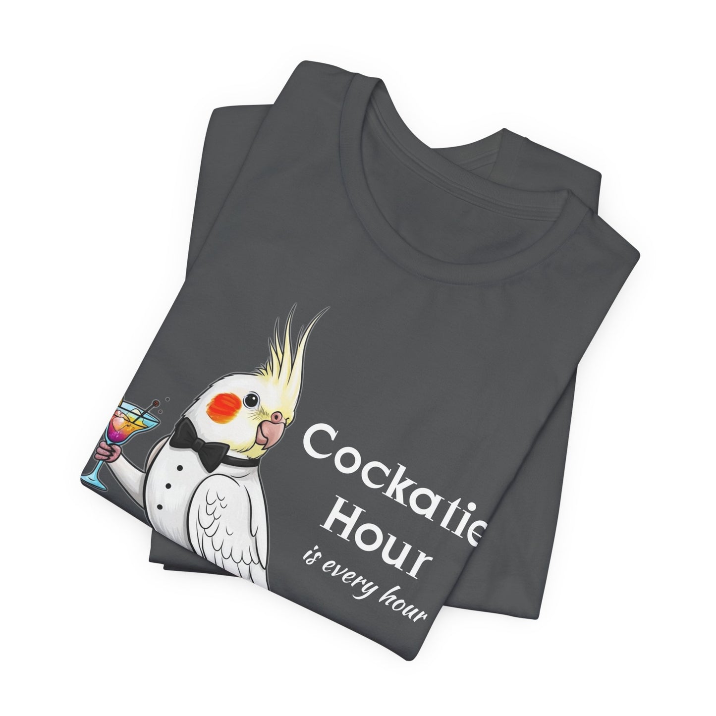 Cockatiel Hour Unisex Tee - Fun Bird Lover T-Shirt, Casual Wear, Gift for Bird Enthusiasts, Animal Lover Gift, Unique Graphic Tee