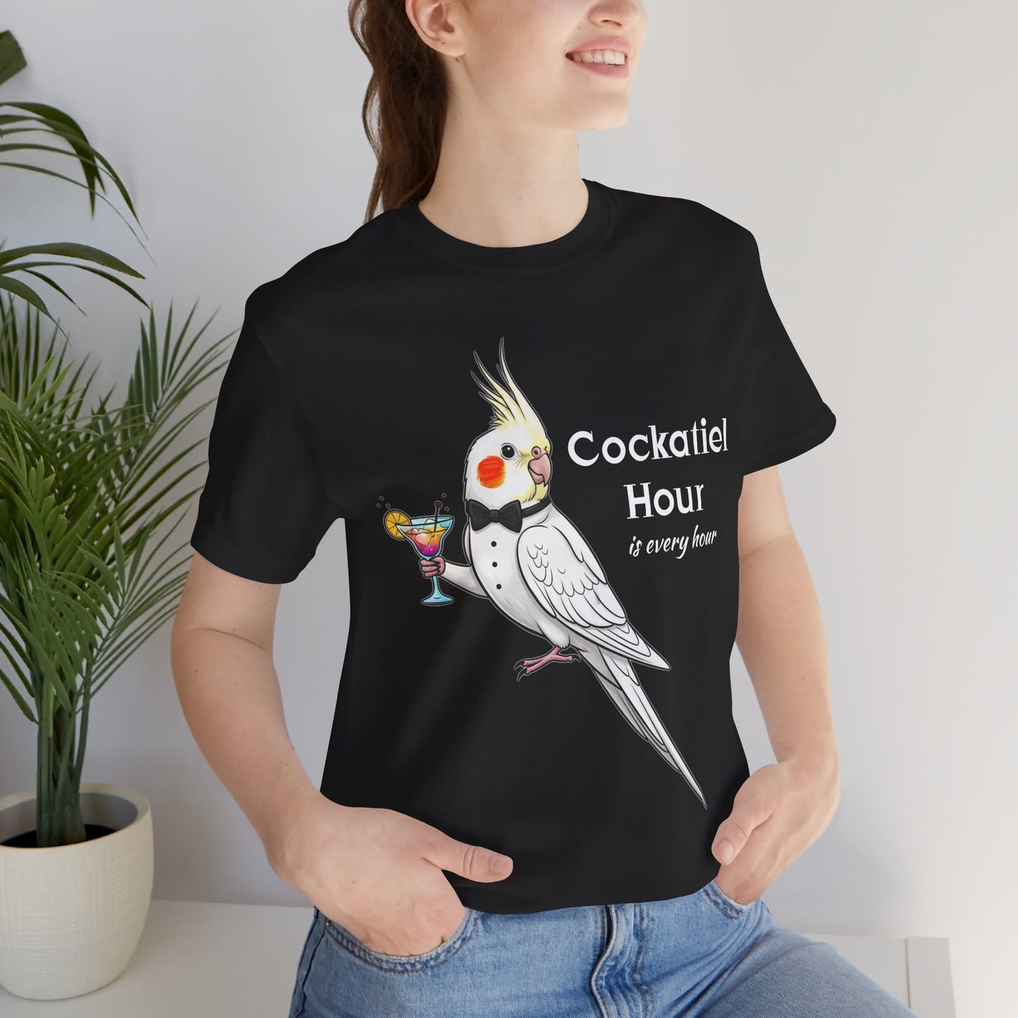 Cockatiel Hour Unisex Tee - Fun Bird Lover T-Shirt, Casual Wear, Gift for Bird Enthusiasts, Animal Lover Gift, Unique Graphic Tee