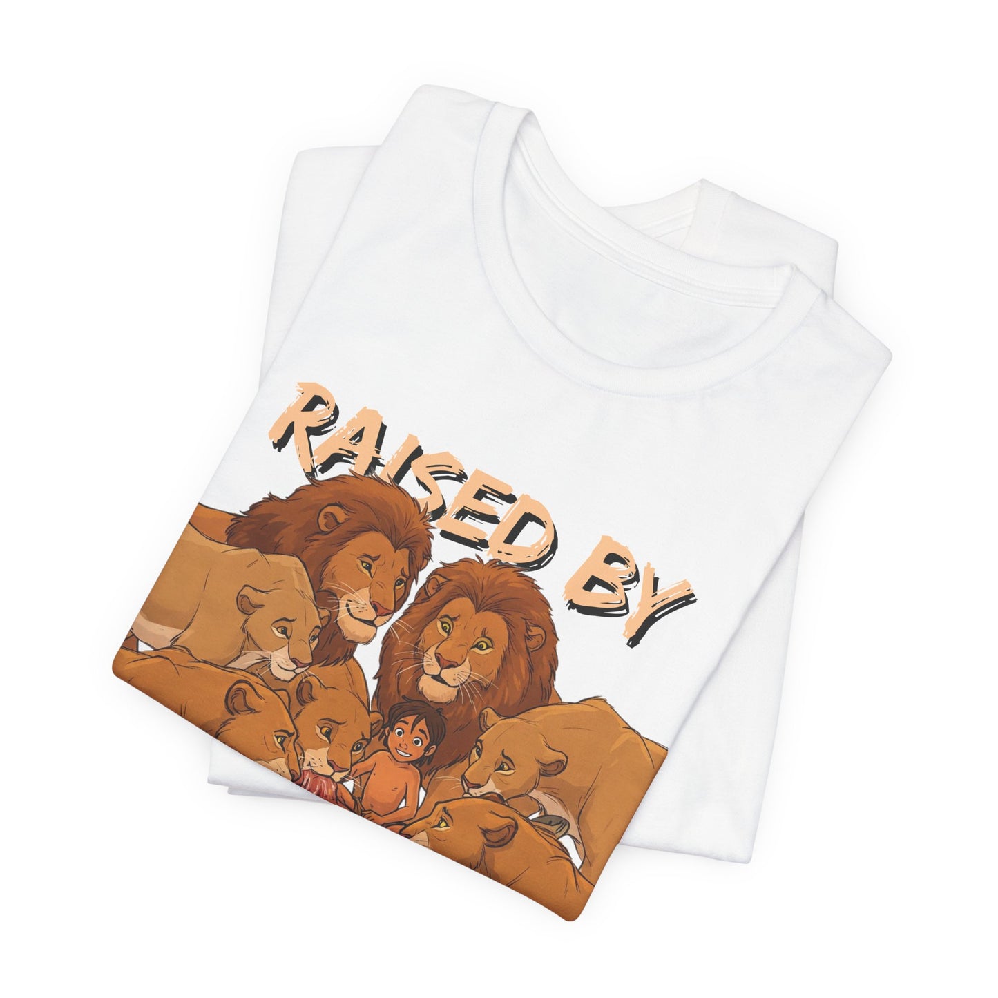 Raised by Lions Unisex Jersey Tee – Empowering, Humorous Graphic T-Shirt for Animal Lovers, Lion Lovers - Schmartypants