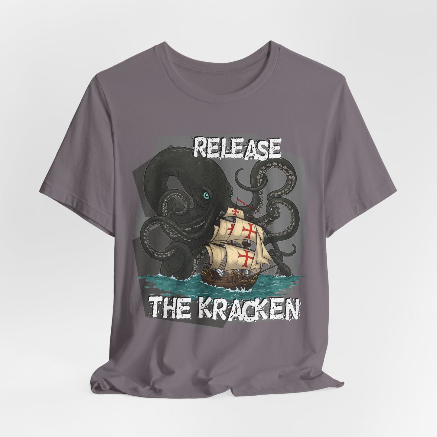 'Release The Kraken!' Tee - Unisex Short Sleeve Shirt, Nautical Tees, Pirate Fashion, Ocean Lover Gift, Funny T-Shirt, Sea Creature Shirt, Great for Gamers - Schmartypants