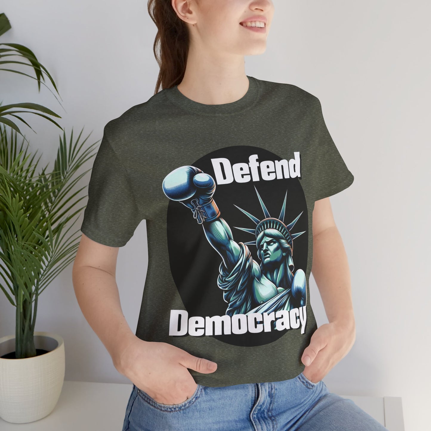 Defend Democracy Tee - Unisex Jersey Short Sleeve Shirt - Protest Wear - Activist Tee - Schmartypants