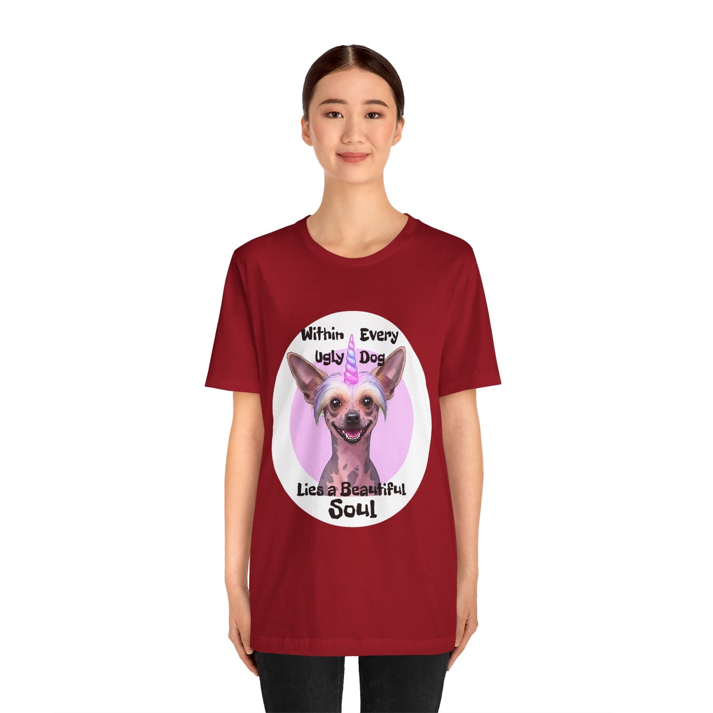 Funny Dog Lover Tee - "Within Every Ugly Dog Lies A Beautiful Soul" Shirt - Chinese Crested Lovers - Schmartypants