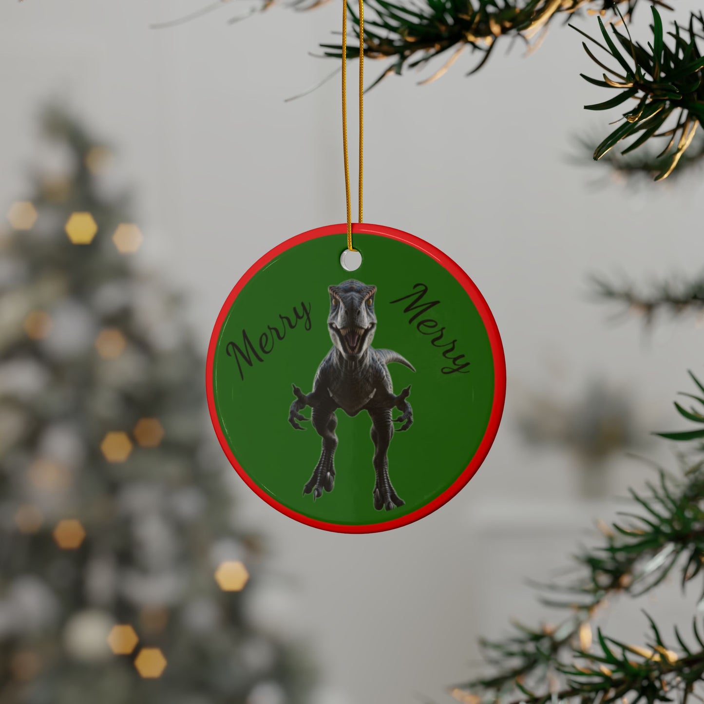 Velociraptor Jurassic Era Dinosaur Christmas Tree Ornaments, Keepsakes, Collectibles, Party Favors