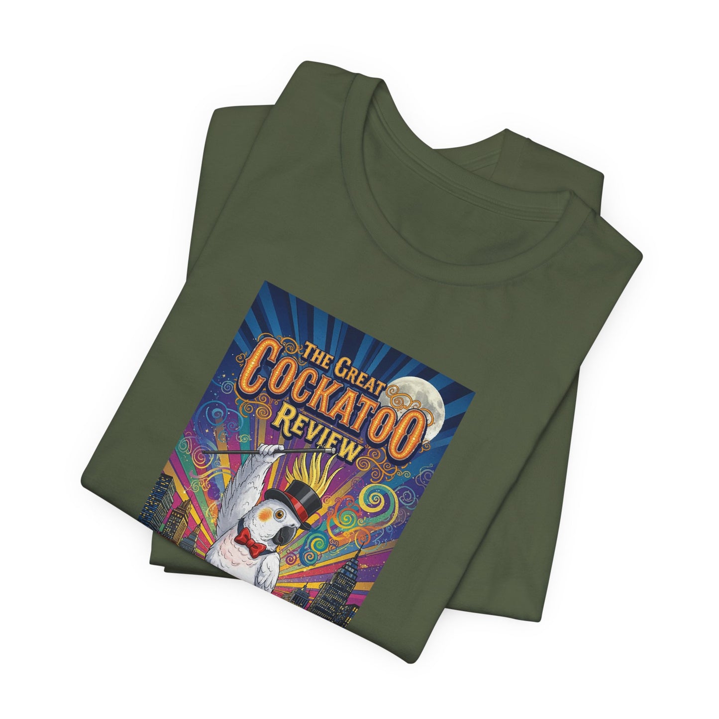 Grand Opening Cockatoo Review Tee - Funny Bird Graphic T-Shirt, Unique Gift for Cockatoo Owners, Casual Wear, Animal Lover Shirt