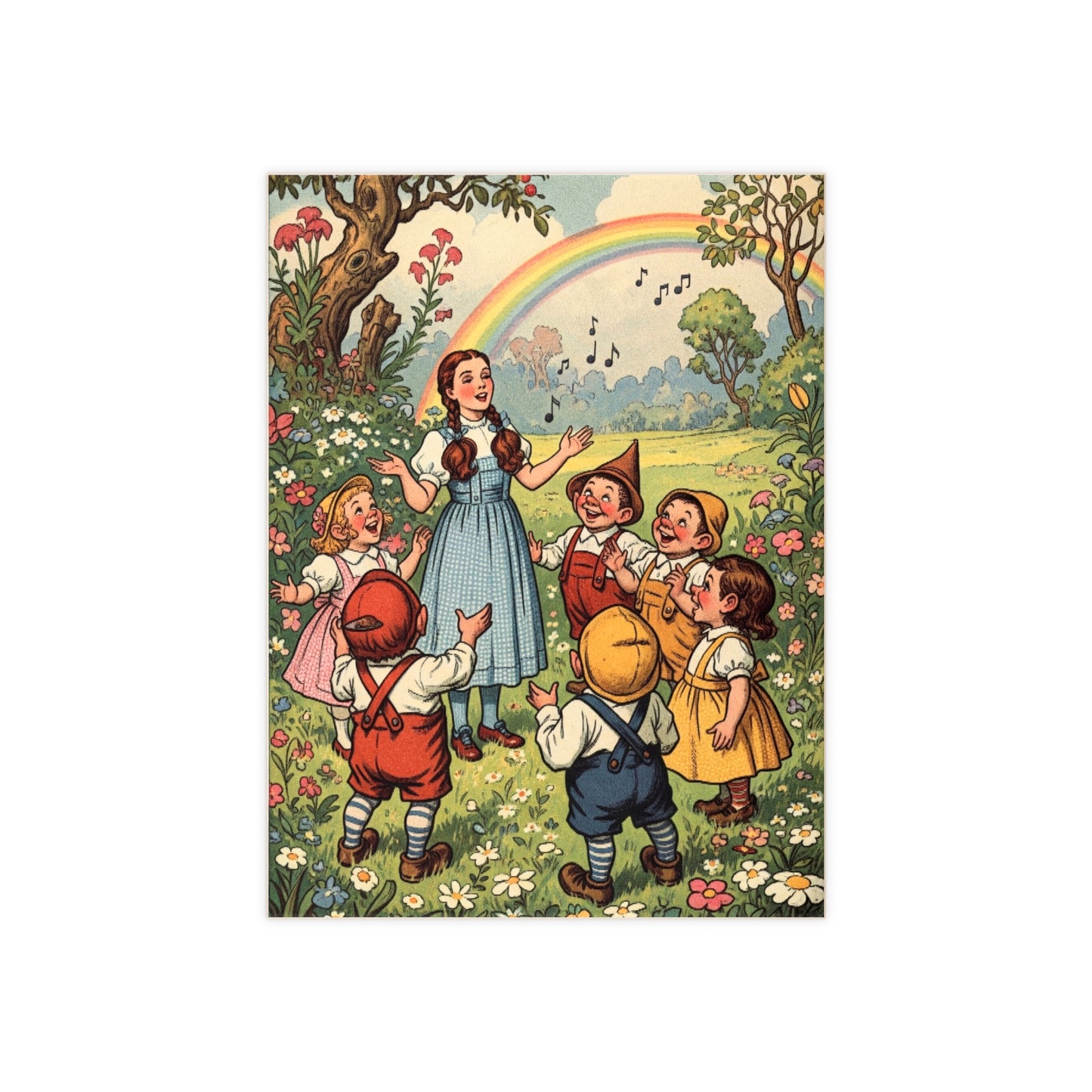 Ceramic Tile, Dorothy and the Munchkins, Wizard of Oz, Child's Bedroom Decor, Baby Shower Gift, Rainbow Tile