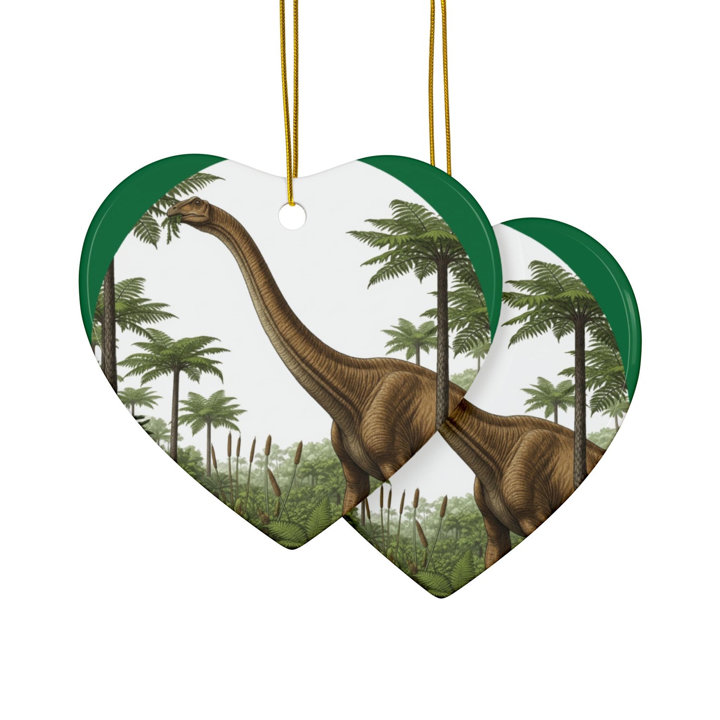 Apatosaurus Dinosaur Ceramic Ornaments, 2-Sided Print, Holiday Decor, Gift for Kids, Tree Decoration, Jurassic Theme