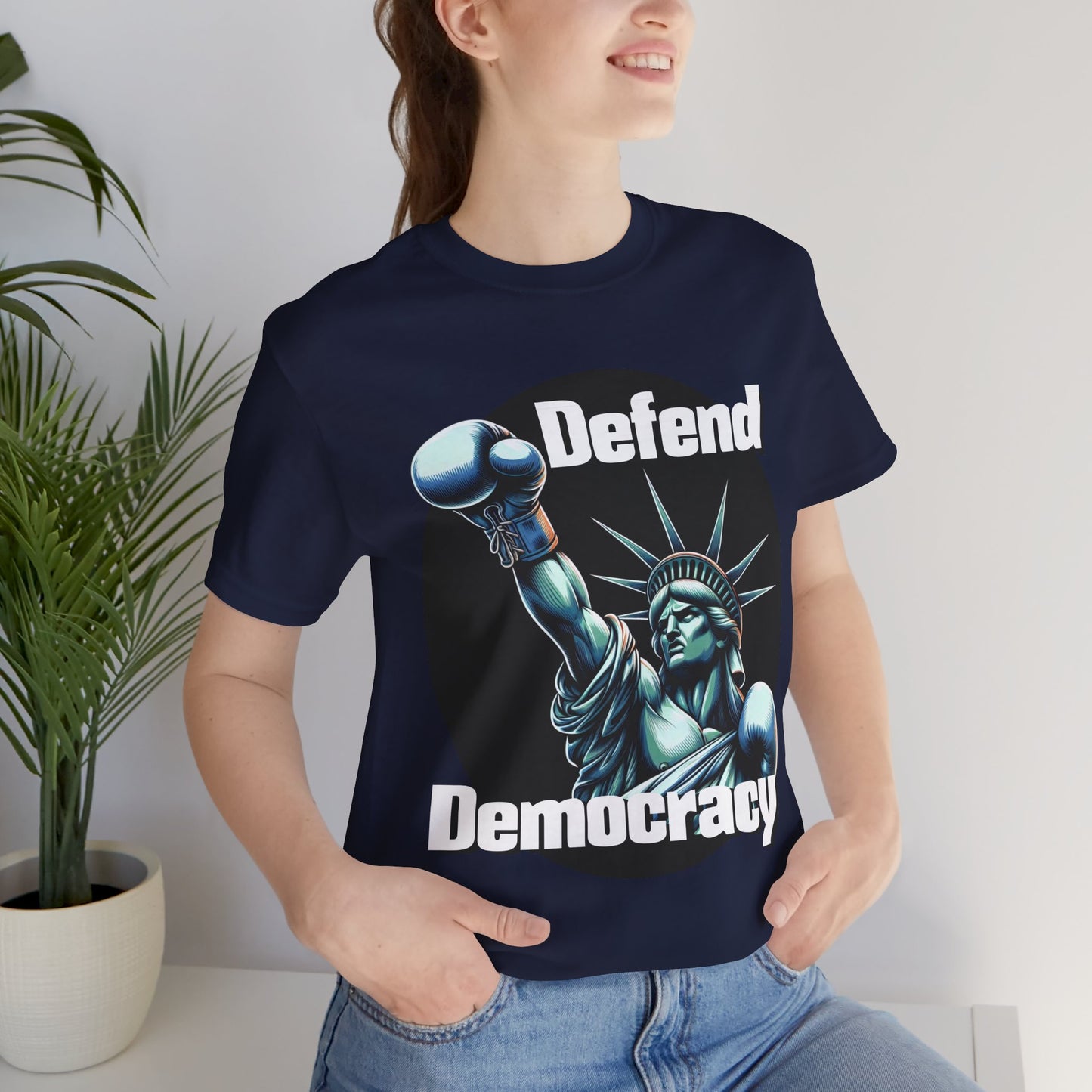 Defend Democracy Tee - Unisex Jersey Short Sleeve Shirt - Protest Wear - Activist Tee - Schmartypants