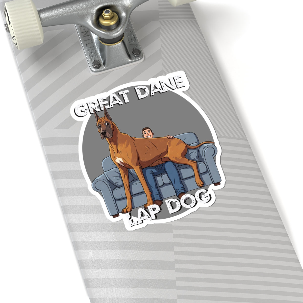 Hilarious 'Great Dane Lap Dog' Kiss-Cut Stickers | Fun Dog Lover Decals for Laptops and Water Bottles - Schmartypants