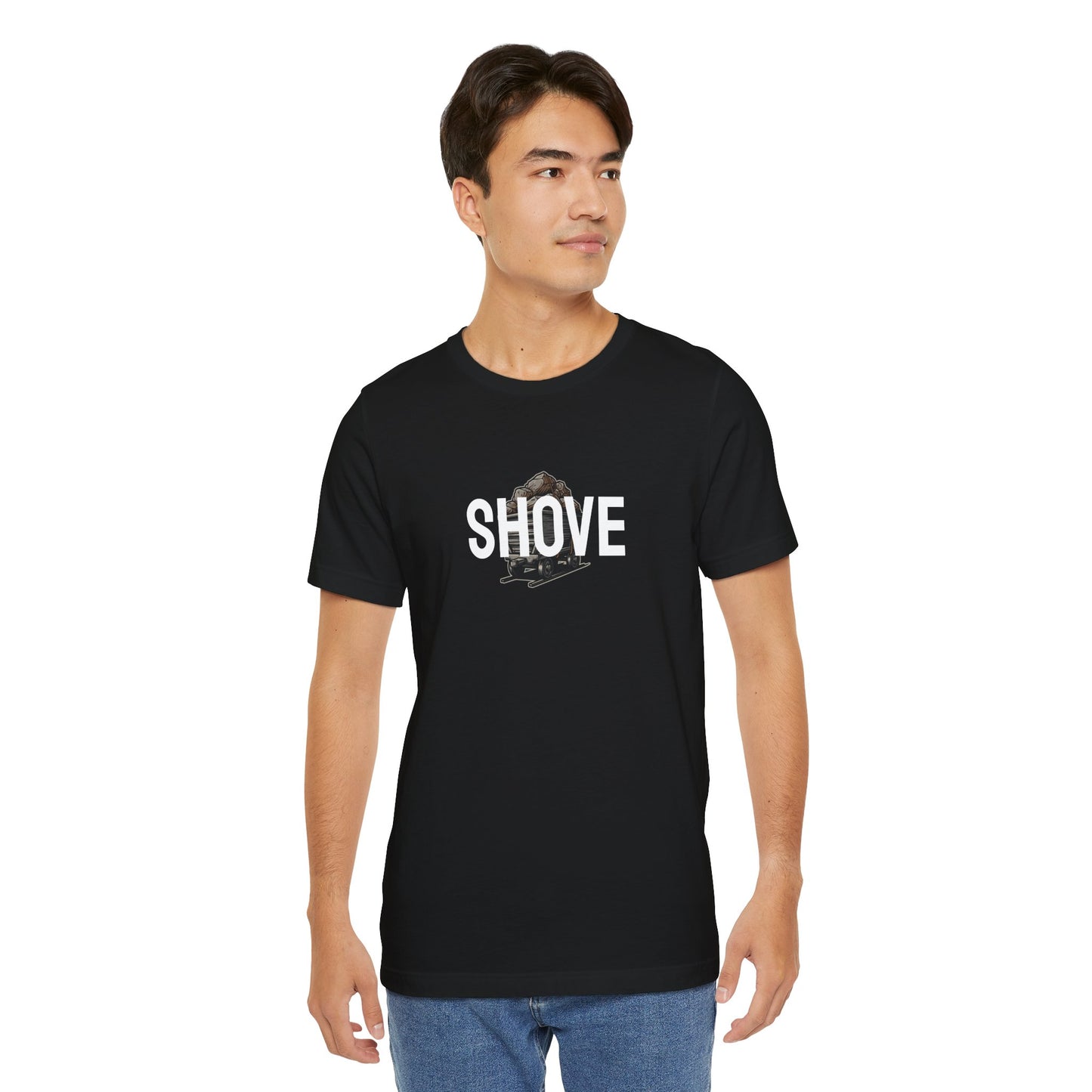 Athletic Spirit SHOVE Unisex Tee, Baseball Player Gift, Sports Fan Shirt, Inspirational Athlete Top, Underdog Competition Statement Piece