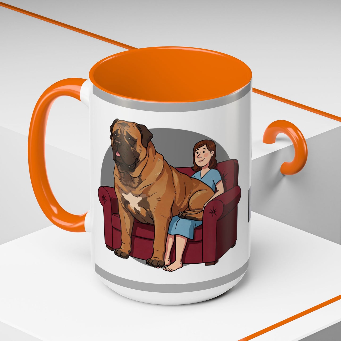 Mastiff Lap Dog Accent Coffee Mug - Perfect Funny Gift for Dog Lovers, Mastiff Breeders - Schmartypants