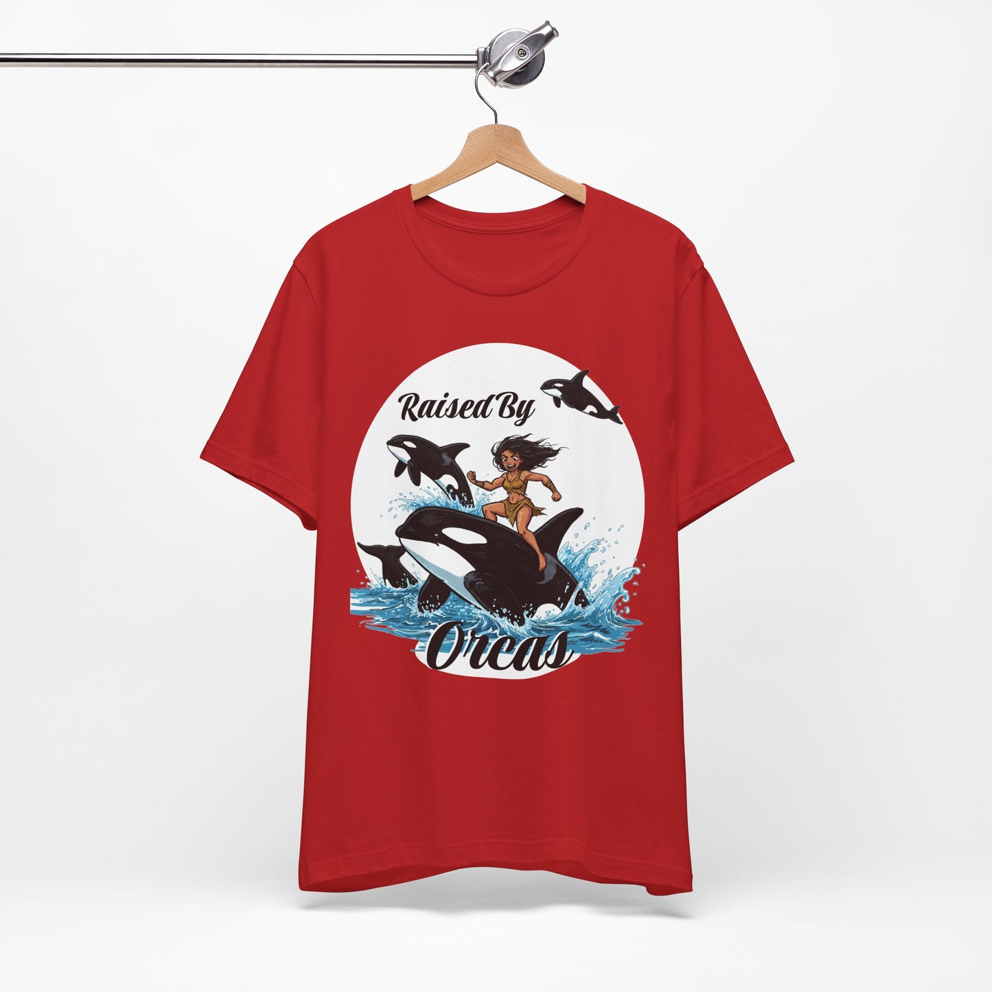 'Raised By Orcas' Unisex Tee | Ocean Lover Shirt, Animal Spirit Tee, Whale Enthusiast Gift, Nautical Apparel, Summer Essentials