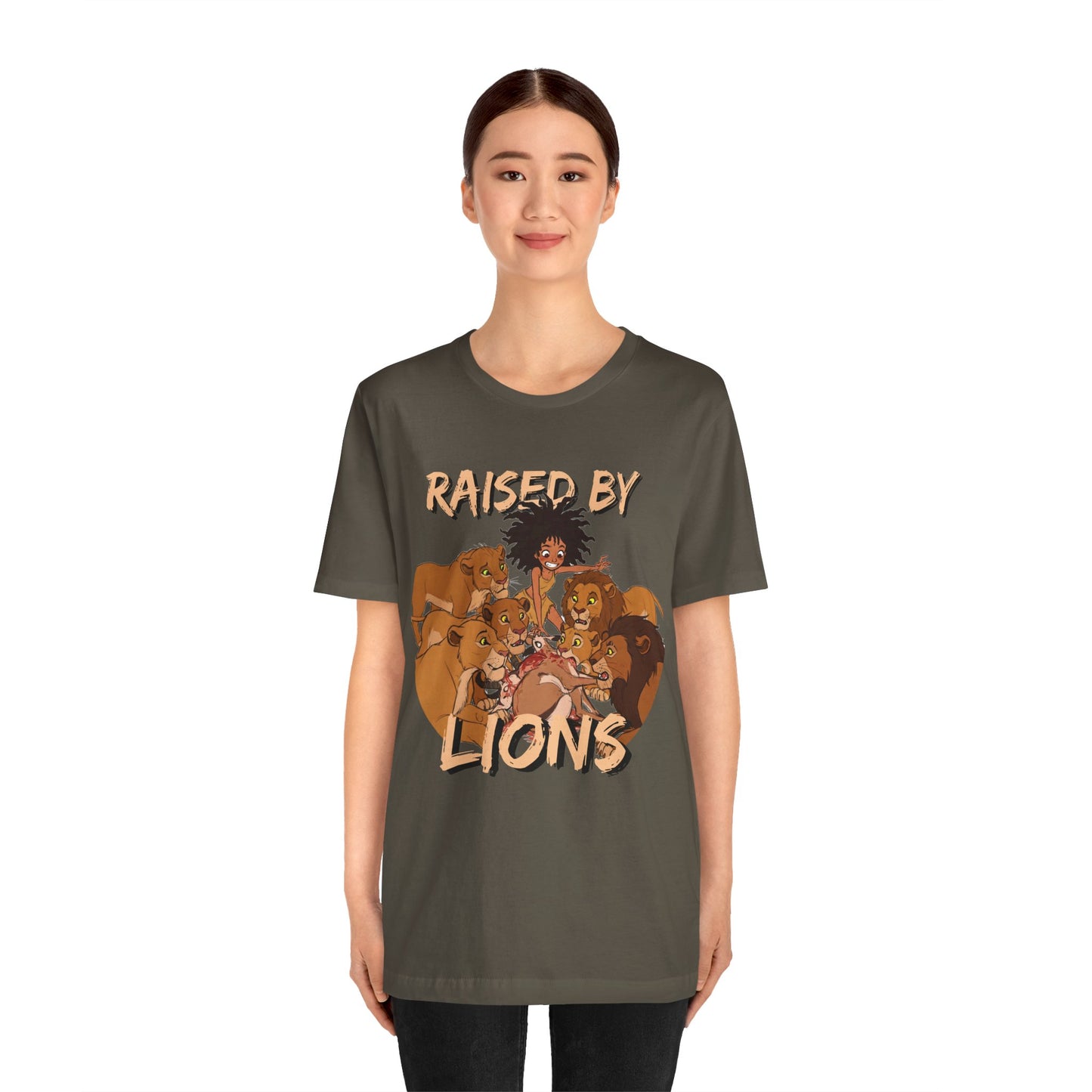 Raised by Lions Unisex Tee, Funny Animal Shirt, Lion Lover Gift, Safari T-Shirt, Jungle Adventure Apparel, Casual Wear - Schmartypants