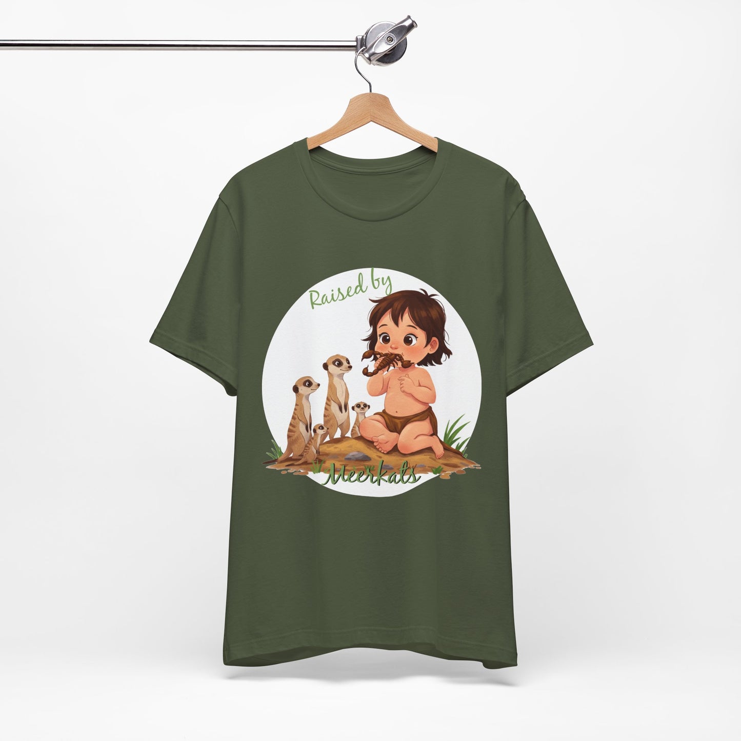 Funny Meerkat Tee - "Raised by Meerkats" Unisex Jersey Short Sleeve Shirt - for Meerkat and Wildlife Lovers - Schmartypants