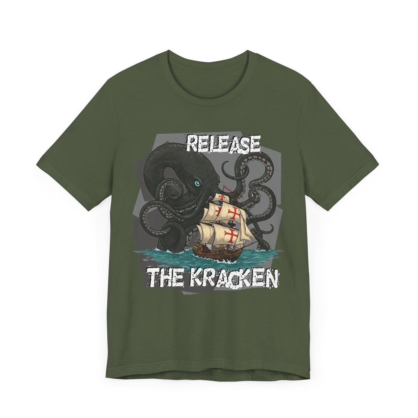 'Release The Kraken!' Tee - Unisex Short Sleeve Shirt, Nautical Tees, Pirate Fashion, Ocean Lover Gift, Funny T-Shirt, Sea Creature Shirt, Great for Gamers - Schmartypants