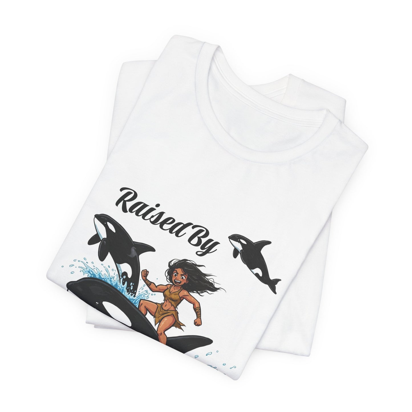 'Raised By Orcas' Unisex Tee | Ocean Lover Shirt, Animal Spirit Tee, Whale Enthusiast Gift, Nautical Apparel, Summer Essentials